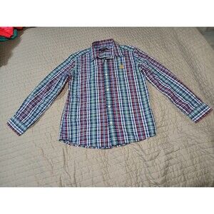 US POLO ASSN BOYS L 10-12 PLAID LONG SLEEVE BUTTON UP SHIRT